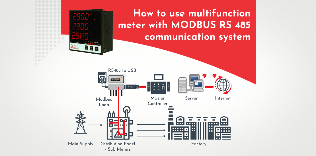 How to us multifunction meter with modbus rs 485 communication system