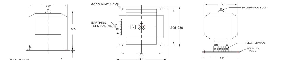 MV Current Transformers diagram table